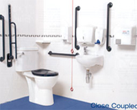 Classic Blue - Close Coupled Doc M Pack Disabled Toilet  