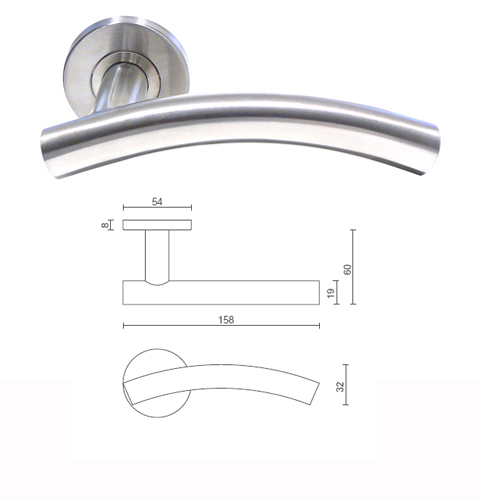 Door Handle - Arched Lever On Rose 