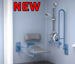 Shower Doc M Pack Modern With Blue Rails
