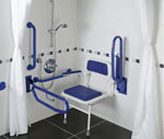 Shower Doc M Pack With Blue Rails