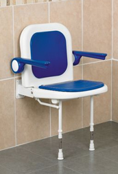 Shower Seat Wall Mounted With Back & Arms