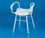 Shower stool steel perching modular with arm