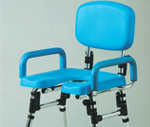 Foldable Shower Chair with Cut away Seat In Blue