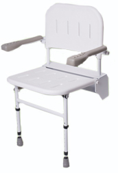 Standard Plastic Drop Down Shower Seat With Arms