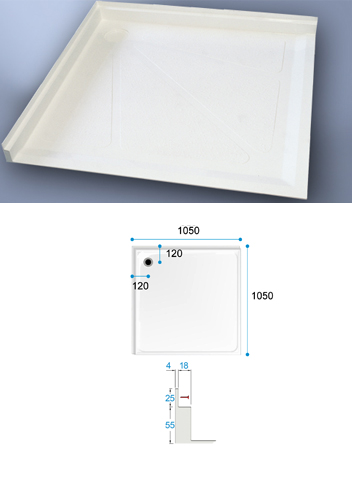 Stork Shower Tray 1050mm x 1050mm