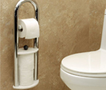 Wall Toilet Roll Holder with Integrated Grab Rail