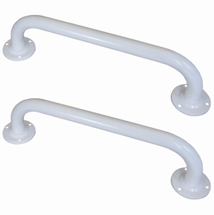White Steel Grab Rail Twin Pack 300mm With 35mm Tube